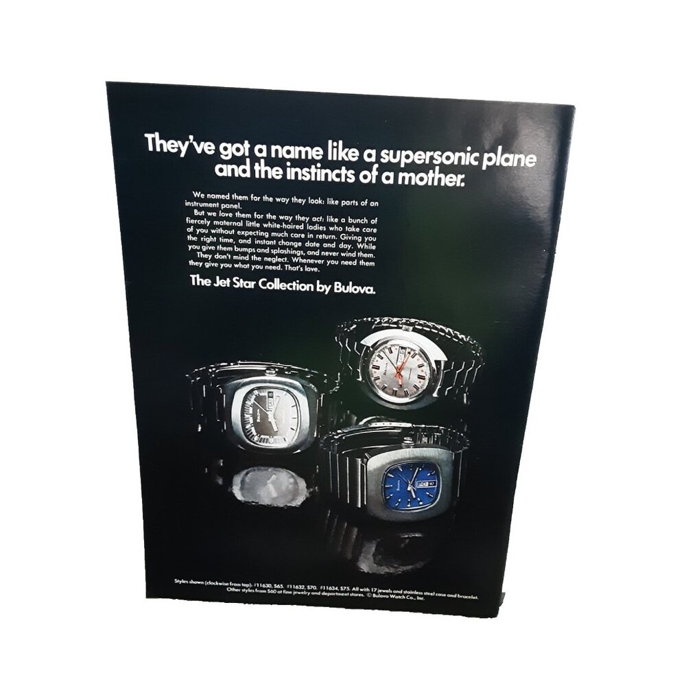 1973 Bulova Jet Star Collection Watch Print Ad Original